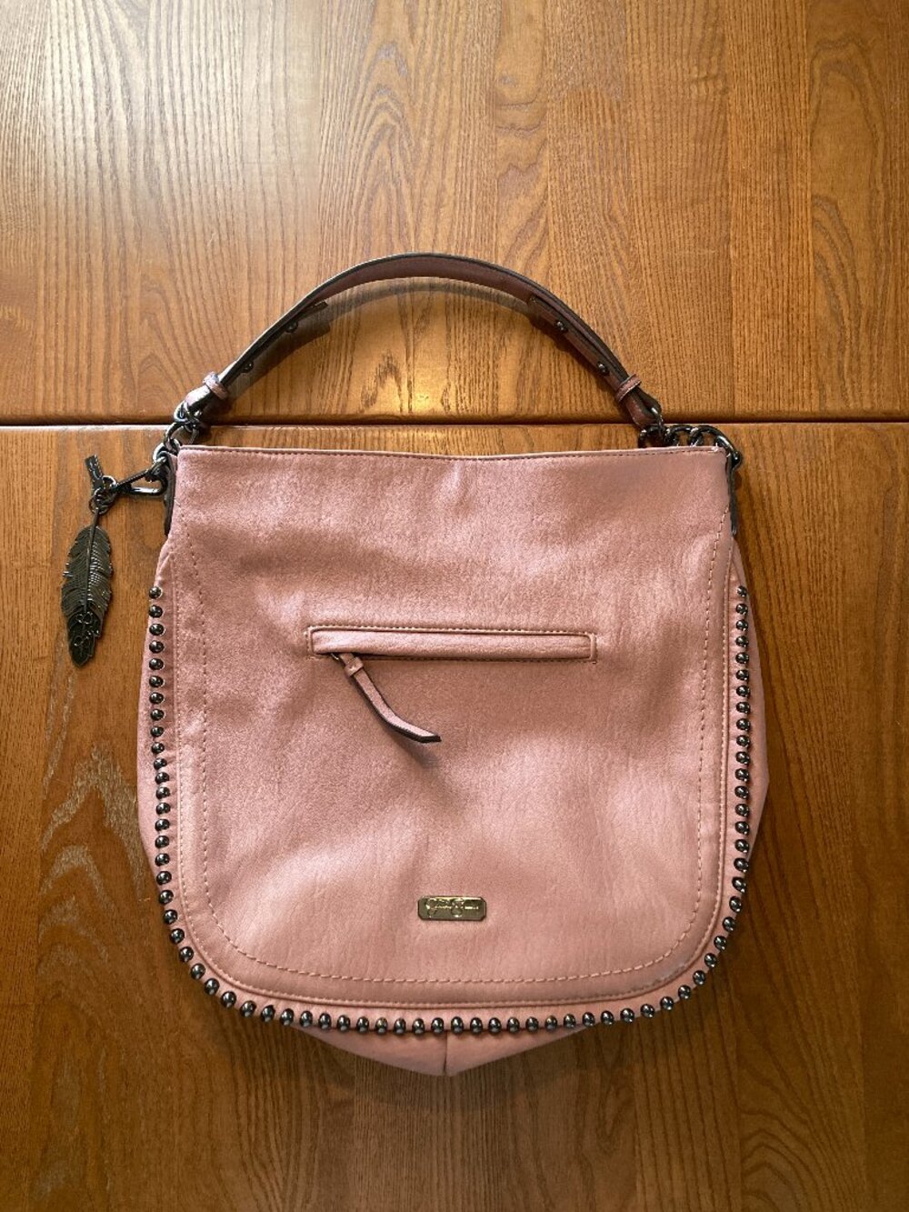 Jessica Simpson Large Faux Leather Handbag Purse Satchel Dusty Pink NWOT!